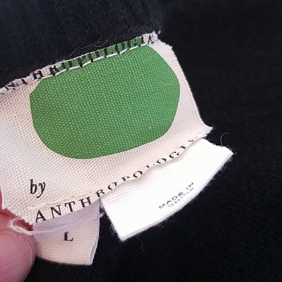 Anthropolgie Black V Neck Sweater sz L - Picture 8 of 16